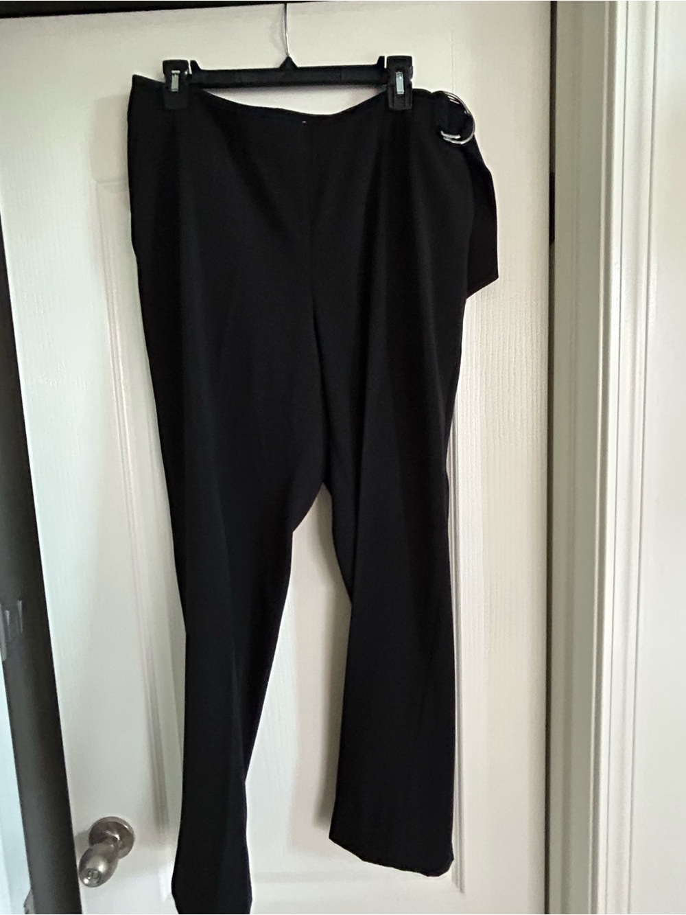 Laundry By Shelli Segal Black Straight-Leg Belted Pants